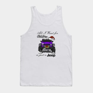 Christmas Jeep Purple Tank Top